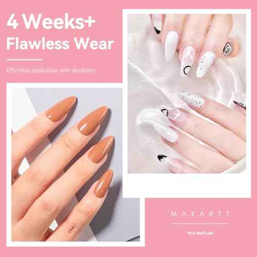Makartt Almond Nail Tips: 500pcs Medium Pre-buffed Full Cover Clear Press on Nails 10 Sizes Soak Off Soft Gel Nail Tips Extension Professional Acrylic Fake Nails No Crease False Nail Salon DIY Art