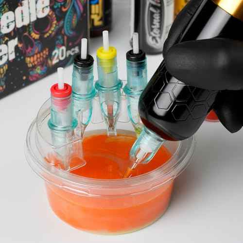 DGT 20PCS Disposable Tattoo Cartridge needles Cup Holder, Cartridge needles Placement Rack, Disposable Cartridge needles Cleaning Cup.