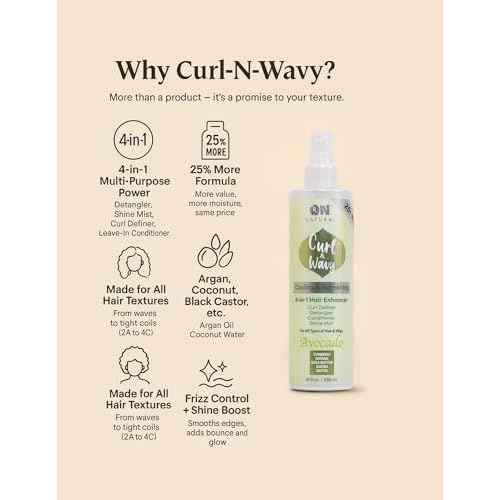 ON Natural Curl-N-Wavy 4-in-1 Hair Enhancer For All Hair Texture [Cherry Blossom]10 OZ