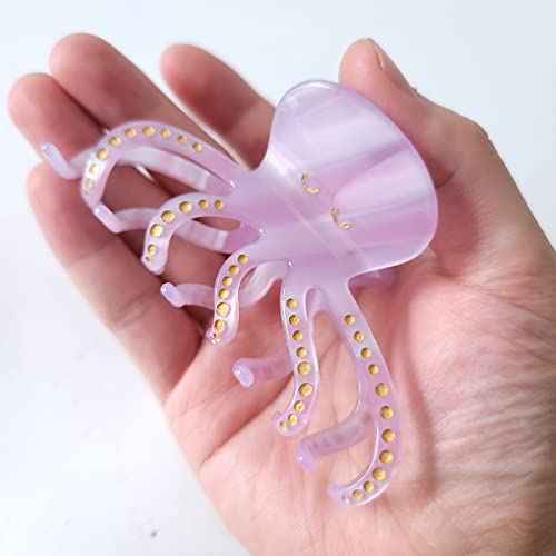 Octopus Claw Clip,Acetate Hair Clips,Small Claw Clips for Women,Pack of 2