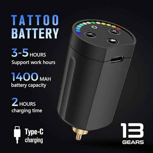 STIGMA Wireless Tattoo Gun Tattoo Kit Complete with Rotary Tattoo Pen,1400 mAh Tattoo Battery, 20Pcs Tattoo Cartridge Needles and 7 Colors Tattoo Ink Set Tattoo Accessories STQ49P802-1