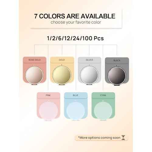 Compact Mirror for Purse, Double-Sided 1X/2X Magnifying Metal Pocket Makeup Mirrors(Round, Rose Gold)
