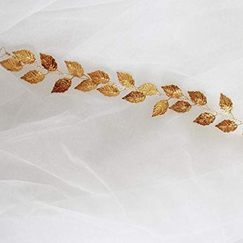Bridal Leaf Hair Vine Delicate Handmade Leaves Hair Chain Gold Wedding Hair Accessories Jewelry for Bride and Women (Gold)