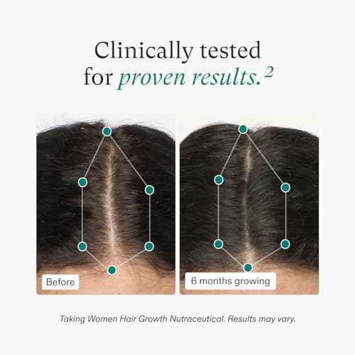 Nutrafol Women's Hair Growth Supplements and Hair Serum, Ages 18-44, Clinically Tested for Visible Thickness and Strength - 1 Month Supply, 1.7 Fl Oz Bottle