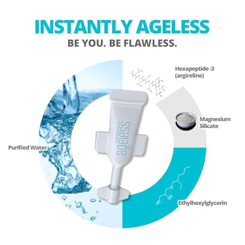 Instantly Ageless - Instant Face Lift Cream - Skin Care for Anti Aging face cream - Instant Under Eye Bags Remover - Facelift in a Box of 25 Vials with Makeup Brush