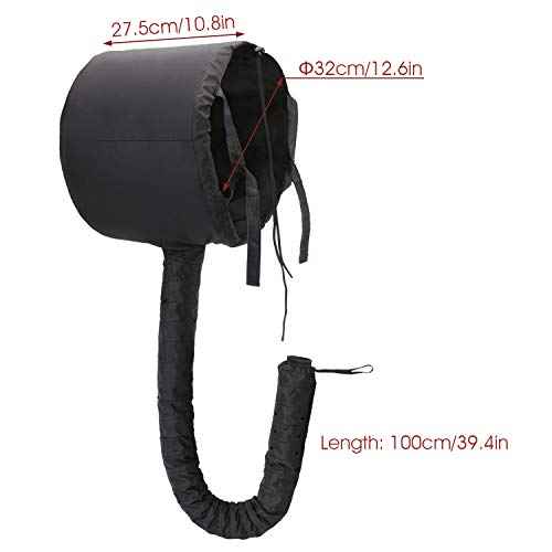 Bonnet Hooded Hair Dryer Attachment, Larger Adjustable Deep Conditioning Cap for Fast Hair Drying with Elastic Band for Fixing Free, Hair Curling Nursing Oil Treat-Ment SPA Steamer Cap