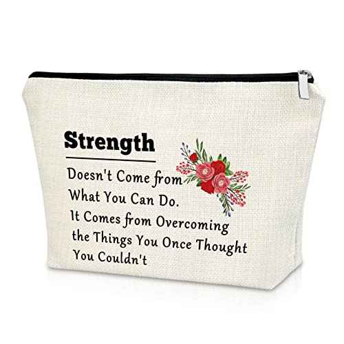 Sazuwu Sobriety Gift Addiction Recovery Gift Makeup Bag Motivational Gifts for Women Alcoholics Gifts Cancer Survivor Gift Cosmetic Bag Warrior Recovery Gift New Beginnings Gift Travel Pouch