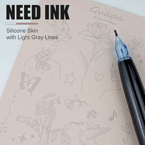 Guapa 2-Sided Printed 1.5MM Silicone Tiny Tattoo Practice Pad ? Realistic & Durable for Precision Training