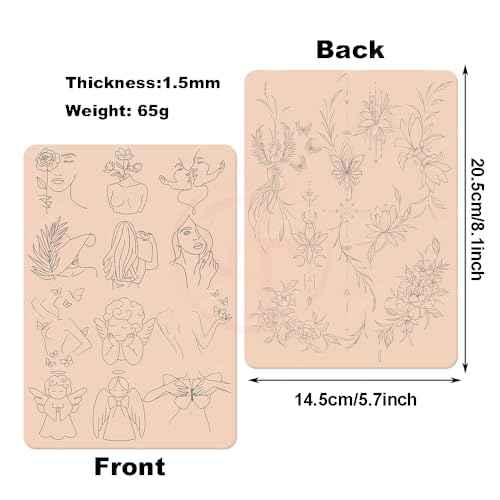 1pc Premium Silicone Tattoo Training Pad Double Side Pre-Printed Pink Tiny Tattoo Practice Skin for Body Art Tattoo Training