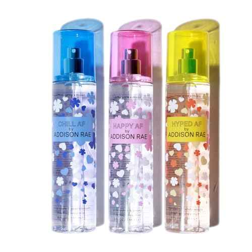 Body Mists Giftset by Addison Rae - Happy, Hyped, Chill - Body Spray for Women - Mood-Enhancing, Vegan, Cruelty Free Fragrance Mists - 3 pc