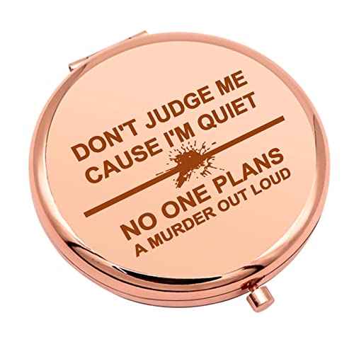 True Crime Lover Gift True Crime Gifts for Women Compact Makeup Mirror Murder Gifts for Women Funny Serial Killer Gift for Friend Folding Makeup Mirror Christmas Birthday
