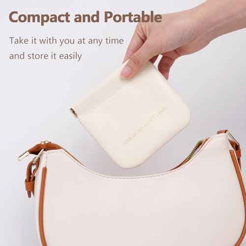 4Pcs Small Makeup Bag for Purse, Mini Travel Cosmetic Bags for Women Portable Coin Purse Lipstick Organizer Makeup Pouch (Black and White)