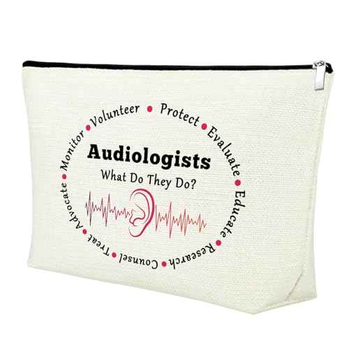 Mxrymvu Audiologist Gifts Audiologist Makeup Bag Ear Doctors Gifts Travel Bag Funny Audiology Gifts Cosmetic Bag Audiology Student Graduation Gifts Audiology Assistant Gifts Zipper Pouch