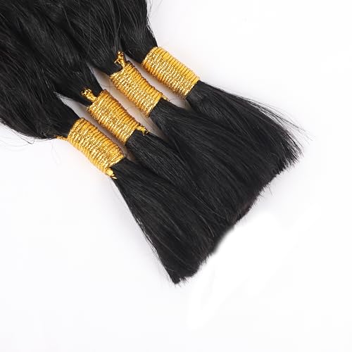 Super Wave Bulk Human Hair For Braiding No Weft 100g (1Pack-4PCS) Wet and Wavy Human Braiding Hair 100% Virgin Human Hair Super French Human Bulk Hair For Boho Braids (Super Bulk 22 Inch)