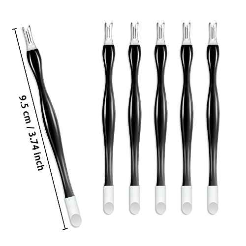 Allstarry 30 Pieces Nail Cuticle Trimmer Remover Rubber Nail Cleaner Double Head Dead Skin Cuticle Knife Removal Fork Plastic Handle Cuticle Pusher Nail art Tools for Girls Women and Men - Black