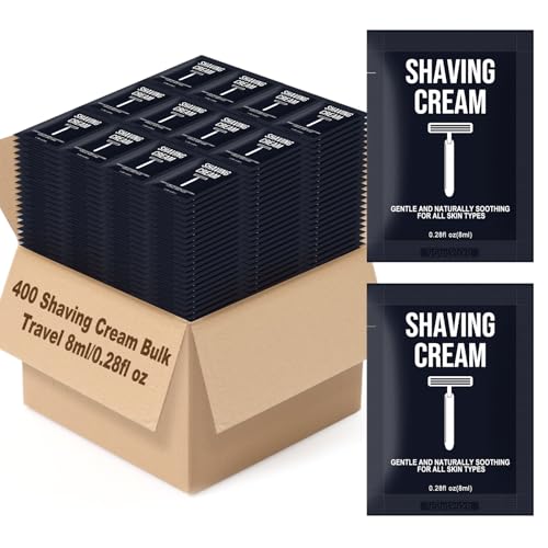 Shaving Cream Bulk Travel 8ml/0.28fl oz,Disposable Shaving Cream in Bulk Travel Shave Cream for Hotel Homeless £¨jasmine£¬pack of 400)