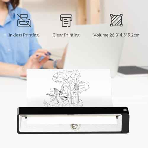 Wormhole Tattoo Stencil Printer, Wireless Bluetooth Tattoo Printer with 2500mAh Battery, Portable Tattoo Thermal Copier Machine Compatible with Smartphones & PC N202007