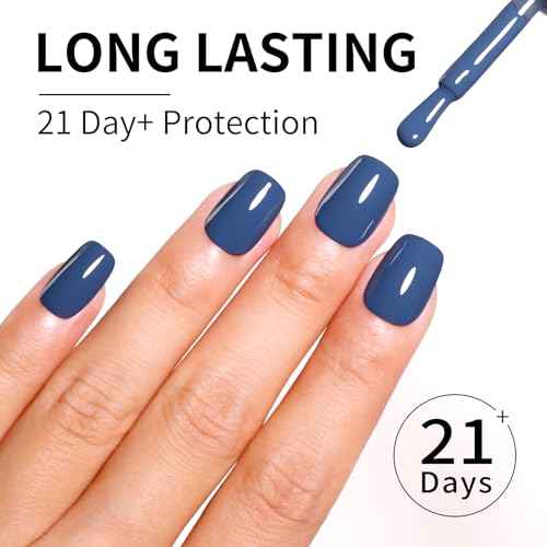 Gel Nail Polish,0.54 Fl Oz Large Bottle Blueberry Blue Soak Off UV LED Nail Gel Polish Autumn Winter Nail Art Starter Manicure Salon DIY at Home 1Pcs