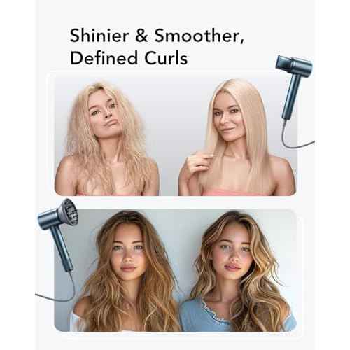 iDOO Hair Dryer with Diffuser for Women, Christmas Gifts, 1500W Blow Dryer for Curly Hair with 110,000 RPM High-Speed & 200 Million Neg Ions, Travel Hairdryer Blowdryer, Secadora de Pelo para Mujer