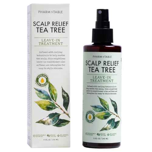 Leave In Conditioner Spray - Tee Trea Scalp Treatment - Anti-Dandruff and Dry & Itchy Scalp treatment, Hydrating & Medicated Formula for Psoriasis and Scalp Care - Detangles & Nourishes Hair.