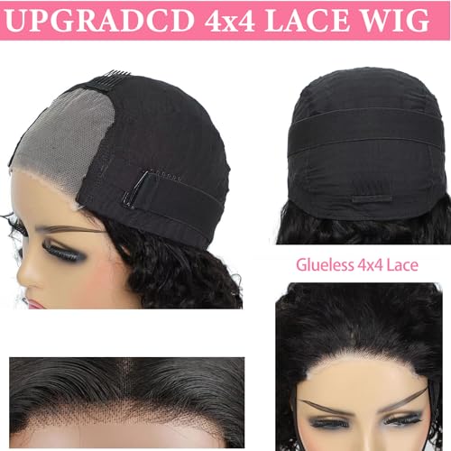 Wear and Go Glueless Wig - Body Wave Lace Front Human Hair Wigs for Black Women - Pre Plucked and Pre Cut 4x4 Lace Closure - No Glue Needed for Beginners (22 Inch)