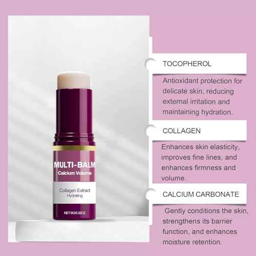 2Pcs Calcium Multi Balm Stick,Cemenrete Calcium Volume Multi Balm, Anti Wrinkle