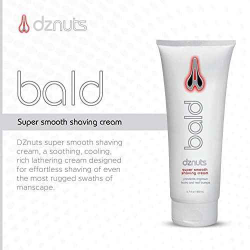 dznuts - Bald Super Smooth Shaving Cream - Prevents Razor Burns, Ingrown Hairs, Cooled and Moisturized Skin - 6.7 fl. oz, 3 Pack