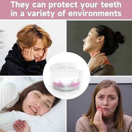 4 Pack Pink Kids Mouth Guard for Grinding Teeth, Moldable Kid Mouth Guard for Clenching Teeth at Night, Comfortable Mouthguard Stops Bruxism, TMJ