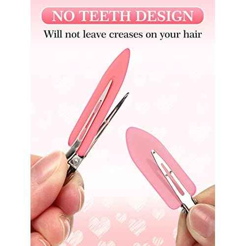 6Pcs No Bend Hair Clips- Creaseless Hair Clips Styling Duck Bill Clip No Dent Alligator Hair Barrettes Small Gifts for Women Girls Salon Hairstyle Hairdressing Bangs Makeup, Gradient Pink