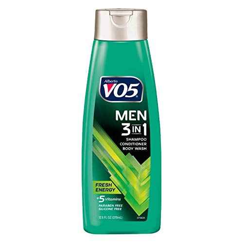 Alberto VO5 Mens 3-IN-1 Shampoo Conditioner and Body Wash - 12.5 Oz - Fresh Energy - 5 Essential Vitamins to Help Nourish and Hydrate Your Hair and Skin- Vitamin A, H, C, B5 and B3, multi (11304)