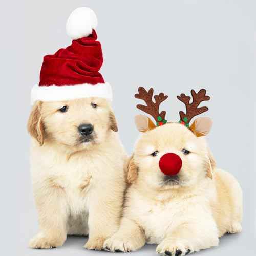 BEGOOD Christmas Headbands, 3Pcs Xmas Reindeer Headwear Flexible Deer Antler Holiday Hair Hoops Headband for Christmas Cosplay Party Accessories