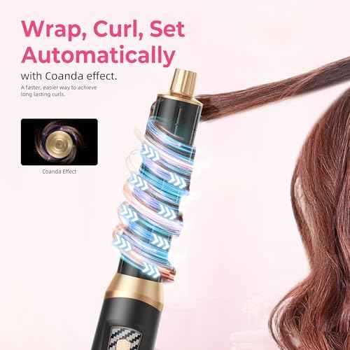 5 in 1 Blow Dryer Brush Set, 1000W Professional Hot Air Styler, Ionic Hair Dryer Brush, 3 Heat Settings, Auto Curling, Fast Drying, Ideal Hair Styling Tools Gift for Women, Black