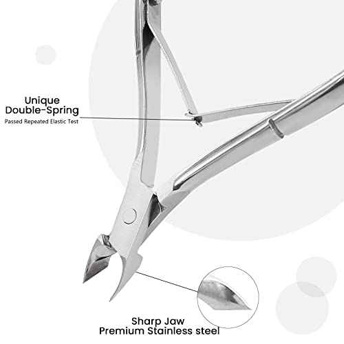 Cuticle Trimmer Cuticle Nippers,Professional Stainless Steel Cuticle Cutter Cuticle Clippers Cuticle Remover,Pedicure Manicure Tools for Fingernails and Toenails(Silver)