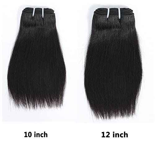 10 inch 12 inch short hair bundles 10A Brazilian Straight Virgin Hair 4 Bundles Straight Hair 100% Unprocessed Straight Human Hair