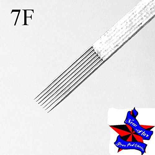 Tattoo Needles,New Star Tattoo Box Of 50#12 7F Pro Flat Shader Premade Sterile Tattoo Needles Supply 1207F