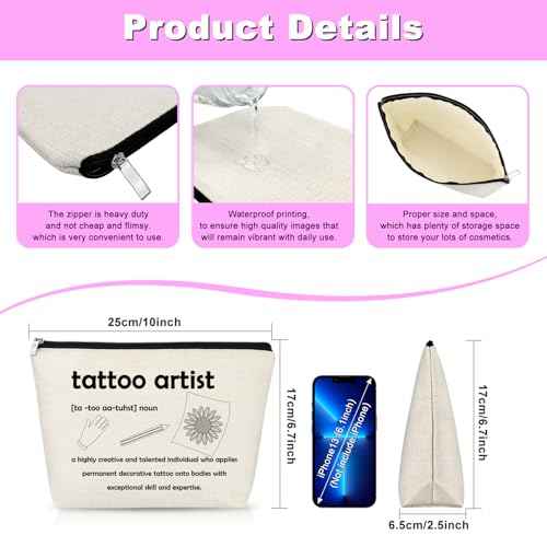 Tattoo Artist Gifts Makeup Bag Appreciation Gift For Tattooist Cosmetic Bag Tattoo Gift Tattoo Lover Gift Friendship Gift For Tattoo Lover Thank You Gift Christmas Birthday Gifts For Women Tattooist