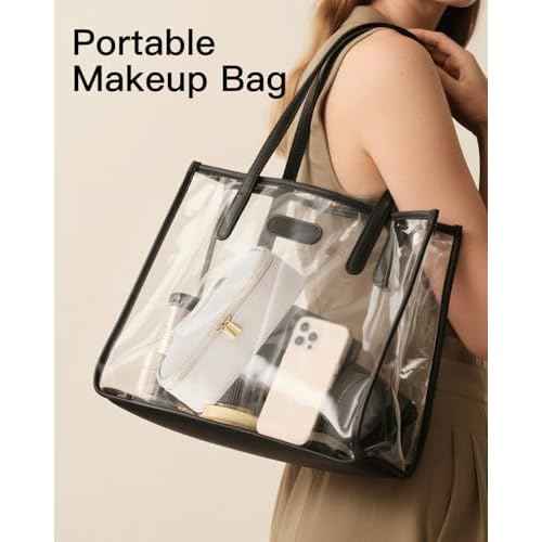Vlando Travel Makeup Bag,Small Makeup Pouch Cosmetic Bag for Women Makeup Organizer Bag Gifts for Women Girlfriend Teacher Mom Brithday Gifts-White