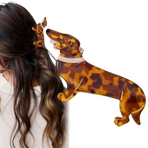 Cute Dachshund Claw Clips, Cellulose Acetate Hair Clips, Dog Hair Barrettes Hair Accessories for Women Girls