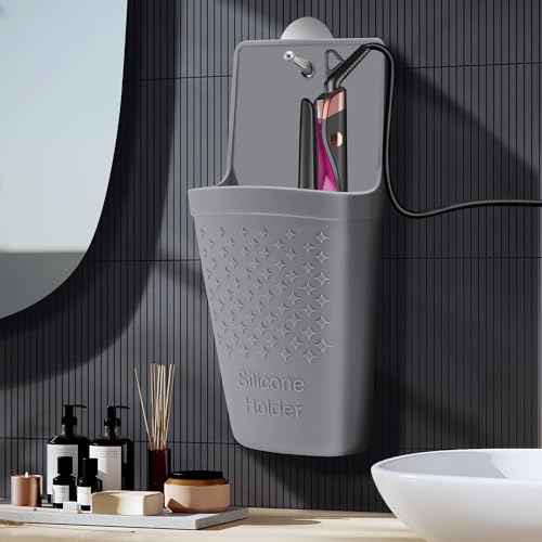Heat Resistant Silicone Hair Iron Mat and Pouch,Portable Travel Hair Straightener Mat and Holder for Hair Styling Tools.1 Pack.(Gray)