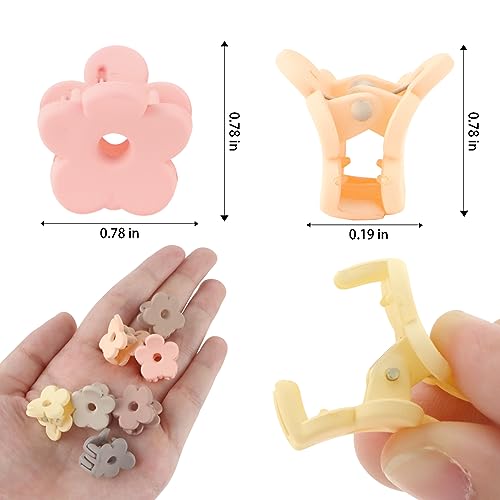 YISSION Mini Hair Clips for Girls and Women - 20Pcs Colorful Flower and Claw Clips for Thin or Thick Hair, with Box Package