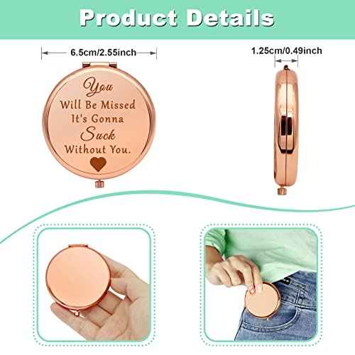 Coworker Leaving Gifts Compact Mirror Coworker Goodbye Gift Going Away Gifts for Women Retirement Gifts for Coworker Farewell Gifts for Colleagues Appreciation Gifts Pocket Makeup Mirror