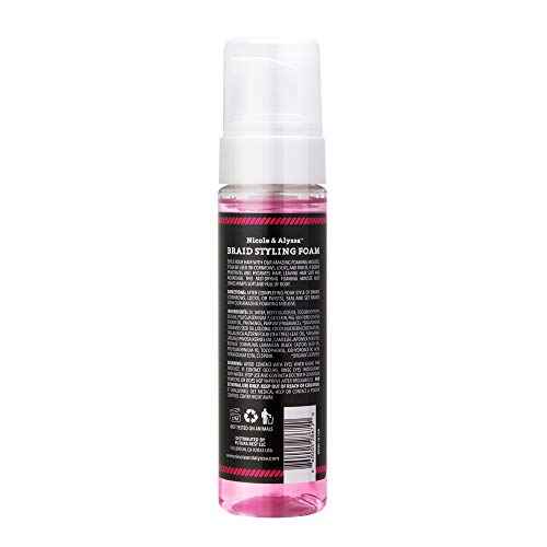 Nicole & Alyssa - Braid Styling Foam 7.2oz - Premium Braid Foam Control Mousse - Extra Hold & High Shine for Braids, Twists, Locs - Moisturizing Formula, Flake-Free - Lightweight