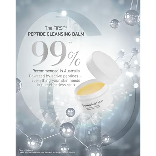 SumaNurica Purifying Enzyme Cleansing Balm, Biotech Peptide Makeup Remover, 3-in-1 Facial Oil Cleanser for Sensitive & Acne-Prone Skin, Deep Cleanse Waterproof Makeup & Impurities, 3.5oz/100g