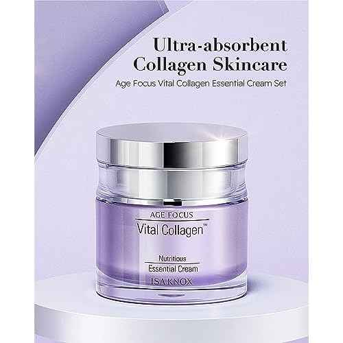 ISA KNOX AGE FOCUS VITAL COLLAGEN Essential Cream (2.4fl oz) - Korean Skin Care, Moisturizer by LG Beauty. Hydrolyzed Collagen, Vitamins C, B12 & E.