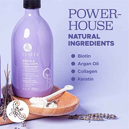 Luseta Biotin & Collagen Conditioner Thickening for Hair Loss, 16.9oz Biotin Hair Conditioner for Hair Growth - Infused with Argan Oil to Repair Damaged Dry Hair - Sulfate Free Paraben Free