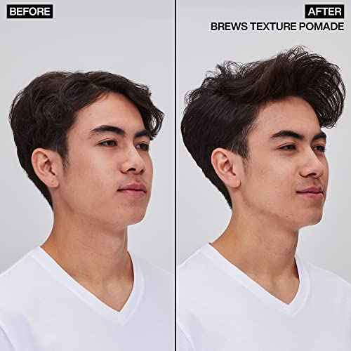 Redken Brews Texture Pomade For Men For All Hair Types - Maximum Strong Hold, Natural Matte and Low Shine Finish With No Crunch Styling and Sculpting