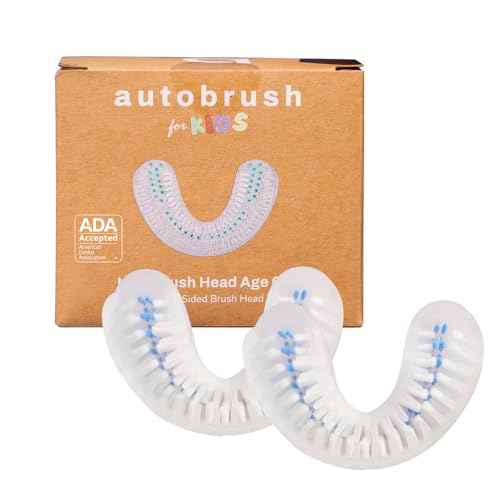 autobrush Double Sided Brush Head Replacement with Nylon bristles, ADA Accepted, Kids (Ages 3-5, Pack of 2)