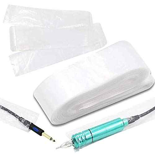 250 PCS/1 BX -Disposable Tattoo Plastic Clip Cord Covers Sleeves Bags For Tattoo Kits, Machines, Supplies, Tattoo Power Cord, Gun Accessories -24" X 2" (Clear)