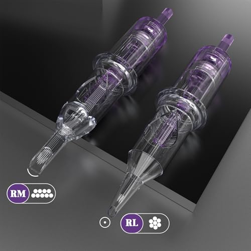 Wormhole Tattoo Cartridge Needles, 20pcs Mixed Sizes 3RL 5RL 5RM 7RM Disposable Tattoo Needles Cartridge Round Liner Shader Magnum for Cartridge Tattoo Pen Machine Permanent Makeup Tattoo Supplies
