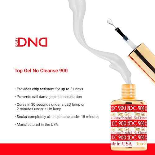 DND Base Gel and Top Gel Polish Set, UV/LED GelBase Polish and No Cleanse Top Coat, Professional Gel Polish Duo, 0.5 Fl Oz Each